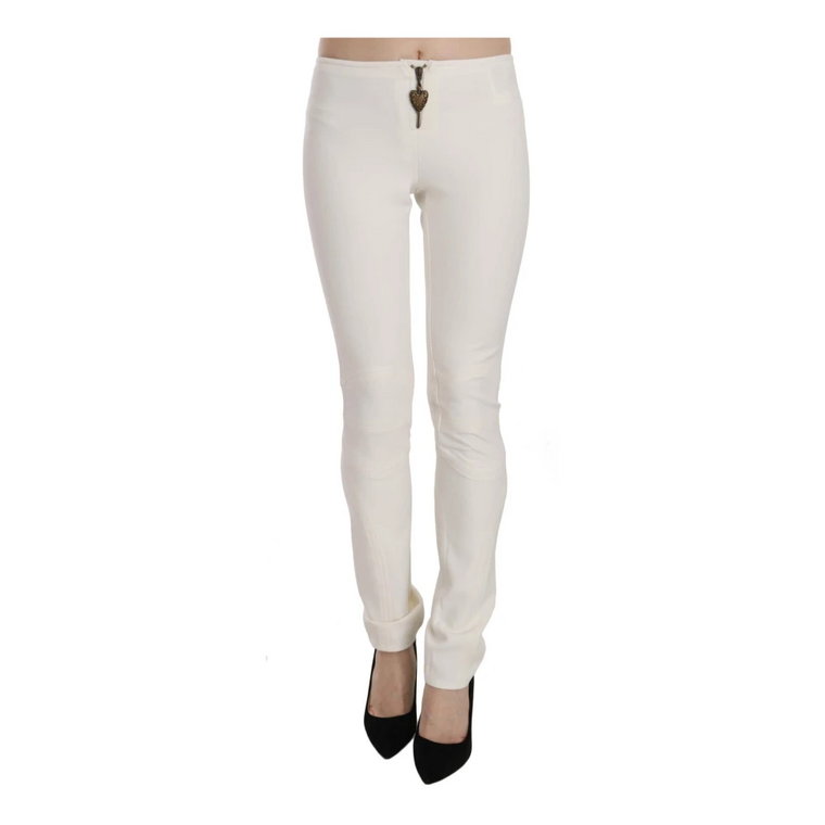 White Mid Waist Skinny Dress Trousers Pants Just Cavalli