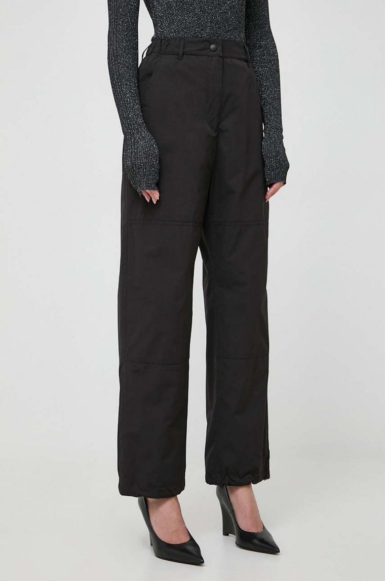 Weekend Max Mara spodnie damskie kolor czarny proste high waist