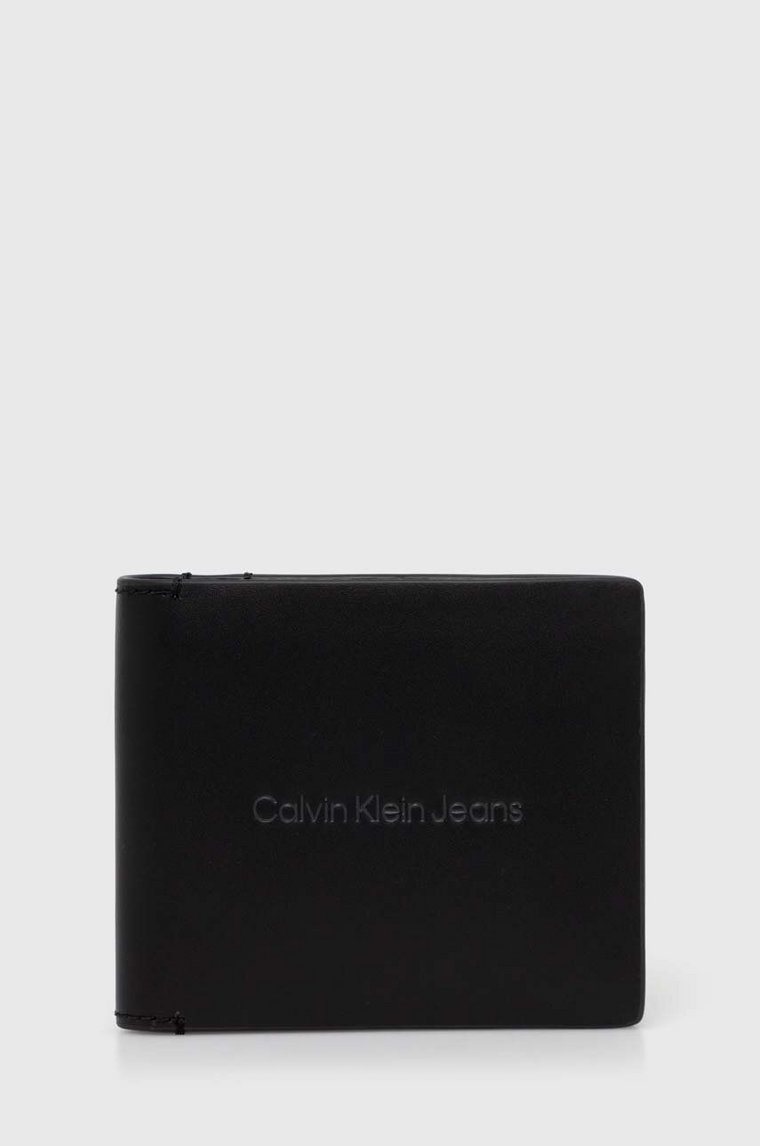 Calvin Klein Jeans portfel skórzany damski kolor czarny K50K512059