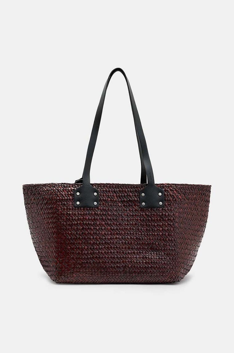 AllSaints torebka MOSLEY STRAW TOTE kolor żółty WB725Z