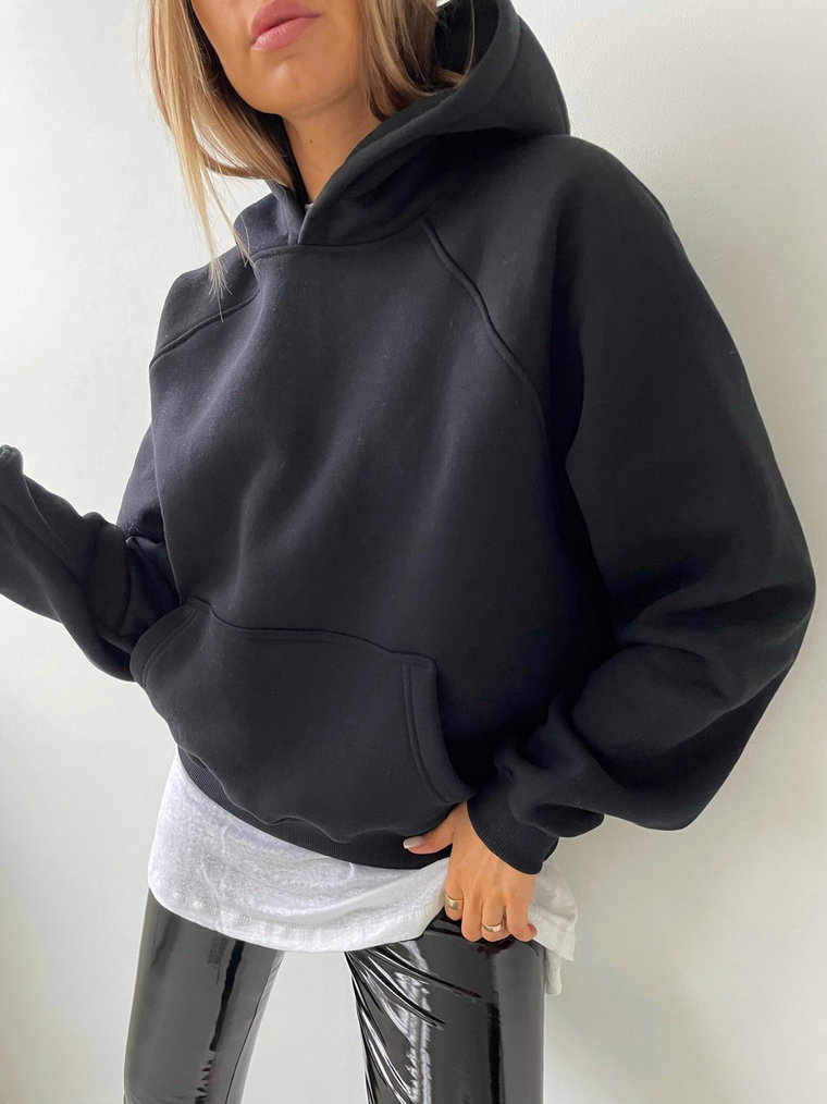 BLACK SHORT HOODIE