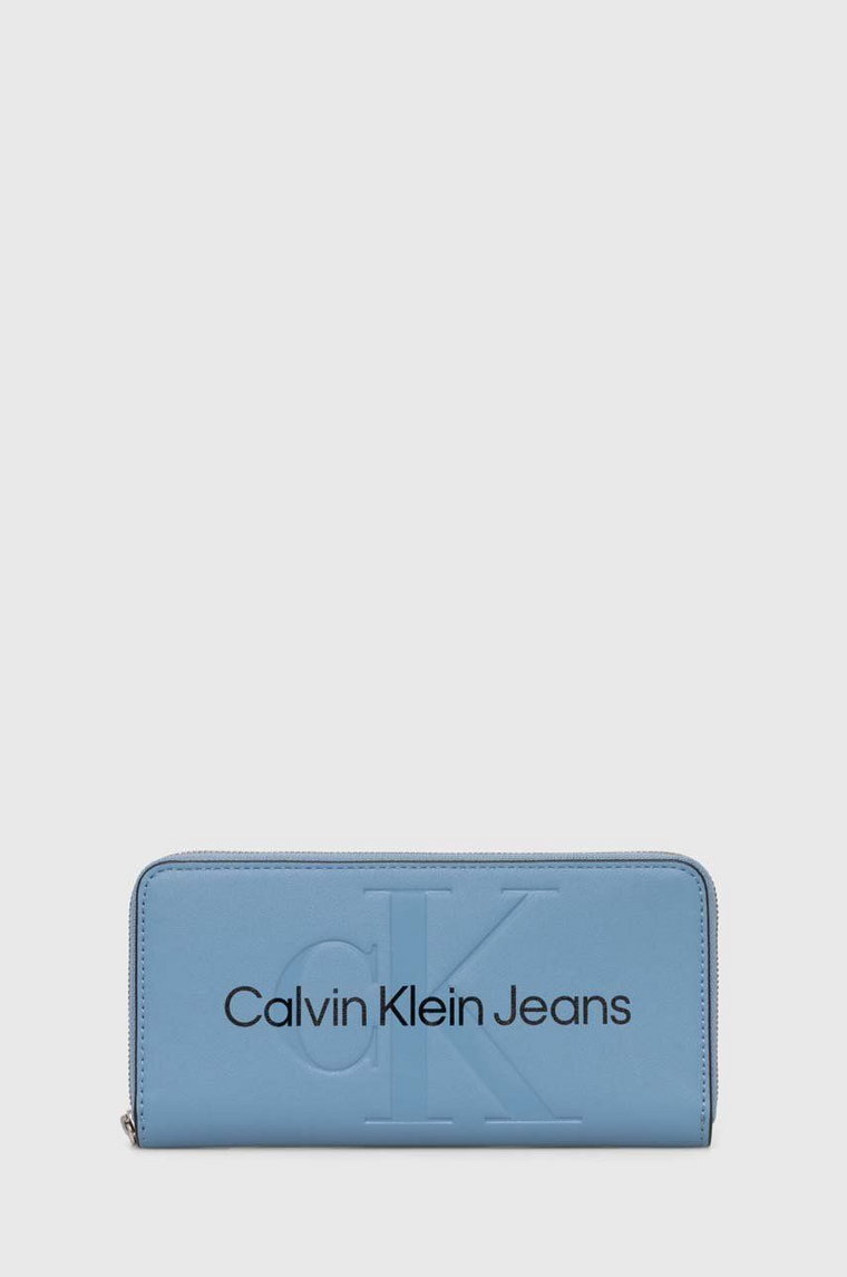 Calvin Klein Jeans portfel damski kolor niebieski