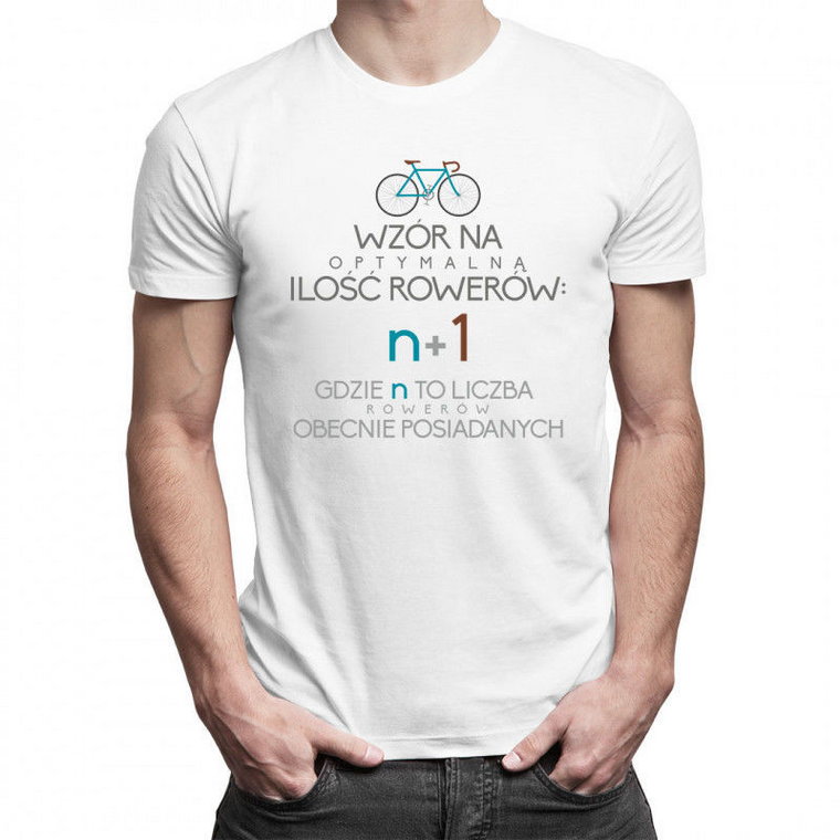 Wzór na optymalną ilość rowerów - męska koszulka z nadrukiem