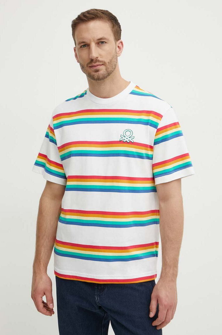 United Colors of Benetton t-shirt bawełniany męski wzorzysty