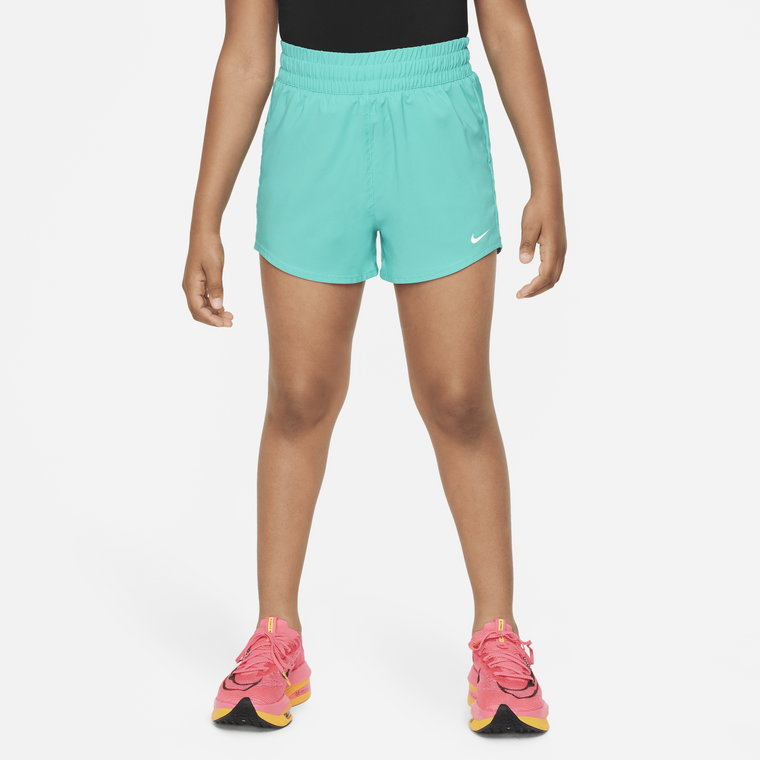 Spodenki treningowe z tkaniny z wysokim stanem dla dużych dzieci (dziewcząt) Nike Dri-FIT One - Czerń