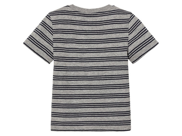 lupilu T-shirty dziecięce z bawełną, 3 sztuki (98/104, Granatowy/szary, paski)