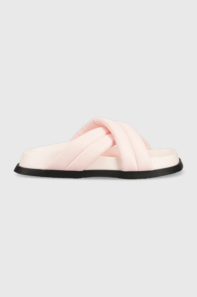 Tommy Jeans klapki FANCY PADDED SANDAL damskie kolor różowy EN0EN02175