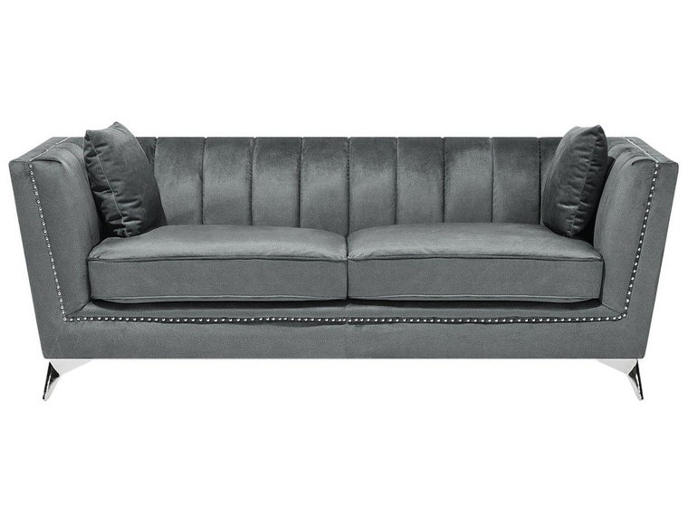 Sofa tapicerowana BELIANI Gaula, 3-osobowa, szara, 77x211x80 cm