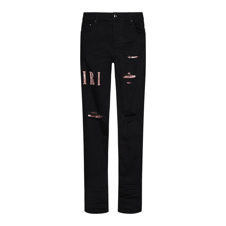 Czarne Różowe Skinny Jeans Amiri