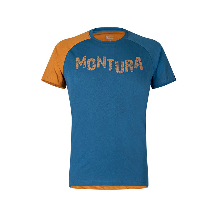 Męska koszulka wspinaczkowa Montura Karok T-Shirt deep blue/caramel delave - XL