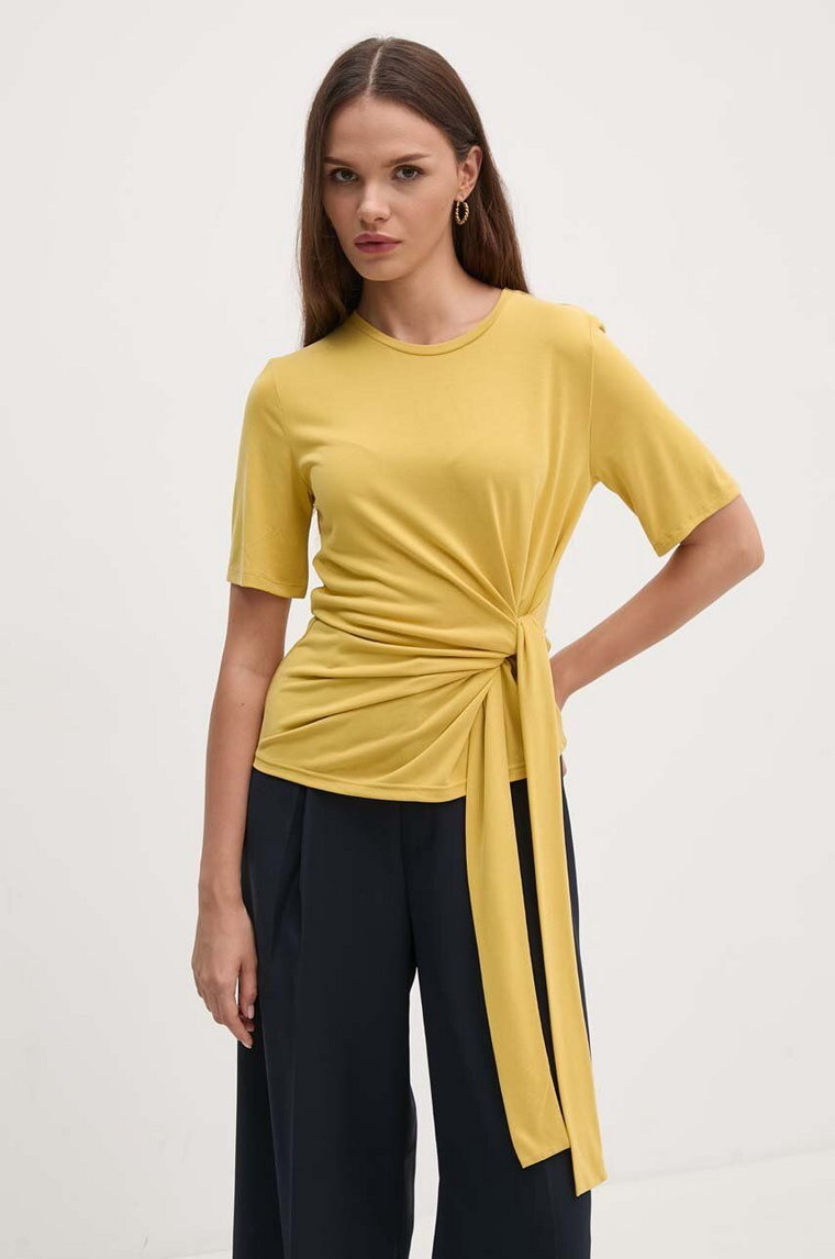 Sisley t-shirt kolor żółty 350XL106A