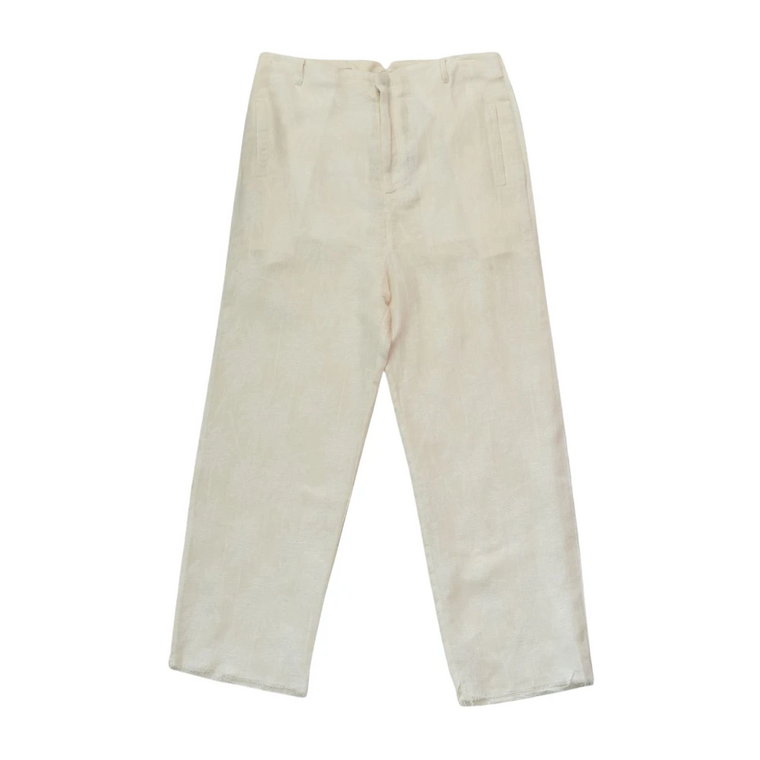 Białe Spodnie Palmowe Jacquard The Silted Company