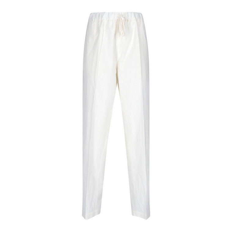 Lekkie Naturalne Białe Spodnie Dresowe MM6 Maison Margiela