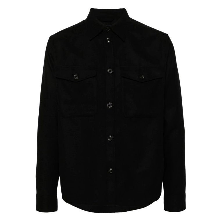 Casual Czarna Wełniana Overshirt J.Lindeberg