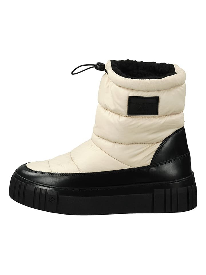 GANT Footwear Skórzane kozaki zimowe "Snowmont" w kolorze czarno-białym