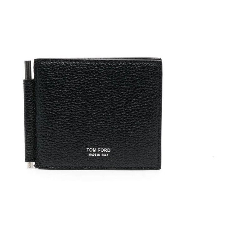 Czarne i ciemnoszare uchwyty na karty portfela Tom Ford