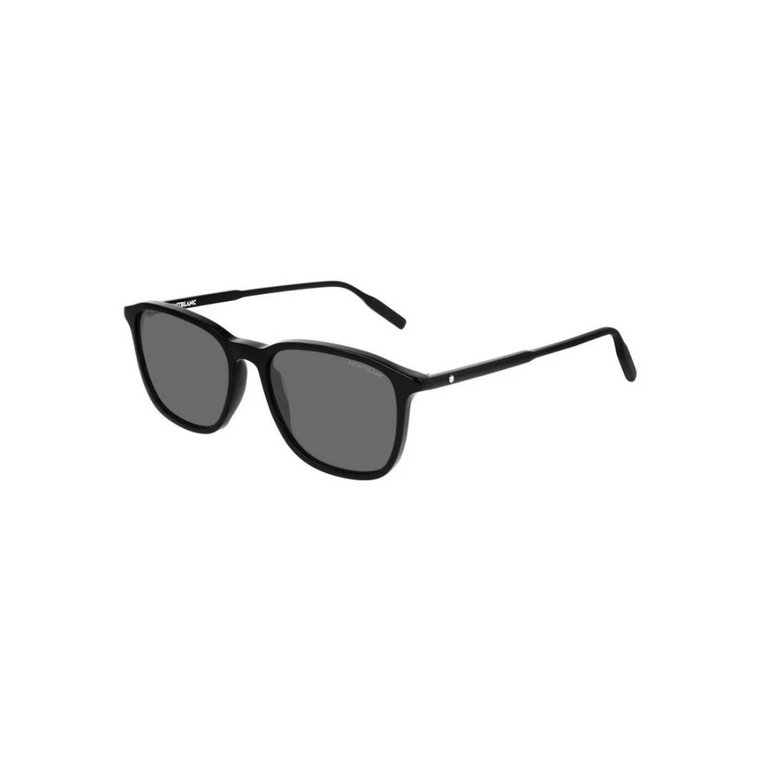 Czarne Oprawki Szare Soczewki Okulary przeciwsłoneczne Montblanc
