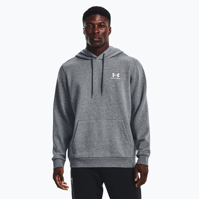 Bluza męska Under Armour Essential Fleece Hoodie pitch gray medium heather/white