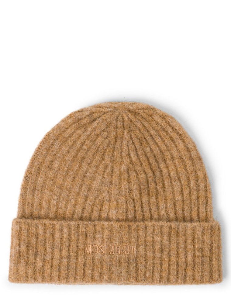 MOS MOSH Czapka damska - MMLora Knit Hat Kobiety Wełna brązowy jednolity, ONE SIZE