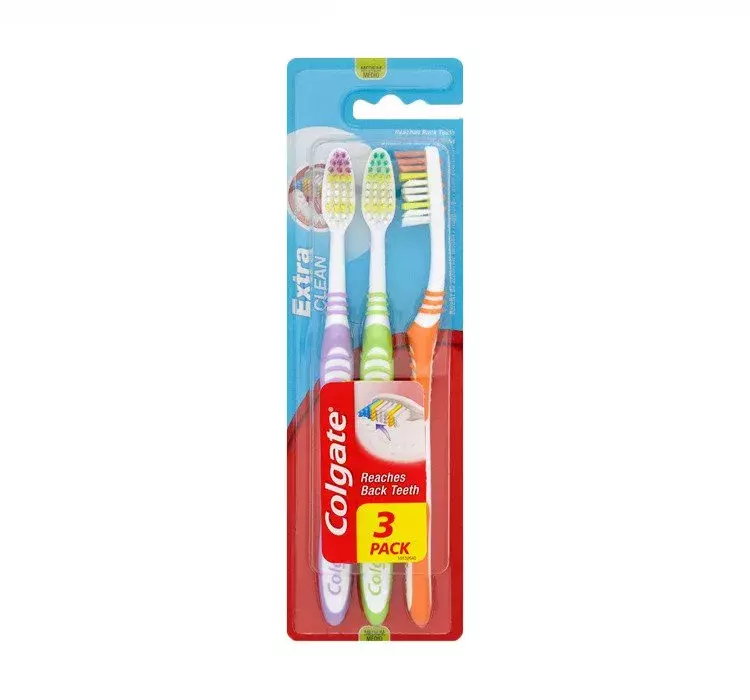 3x COLGATE SZCZOTECZKA EXTRA CLEAN MEDIUM 3 PACK