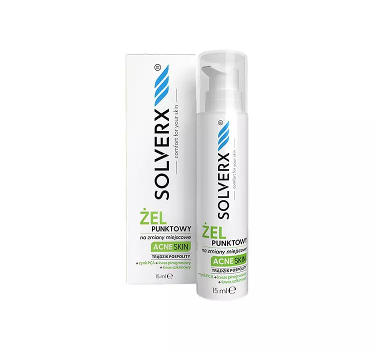 SOLVERX ACNE SKIN ŻEL PUNKTOWY NA ZMIANY MIEJSCOWE 15ML