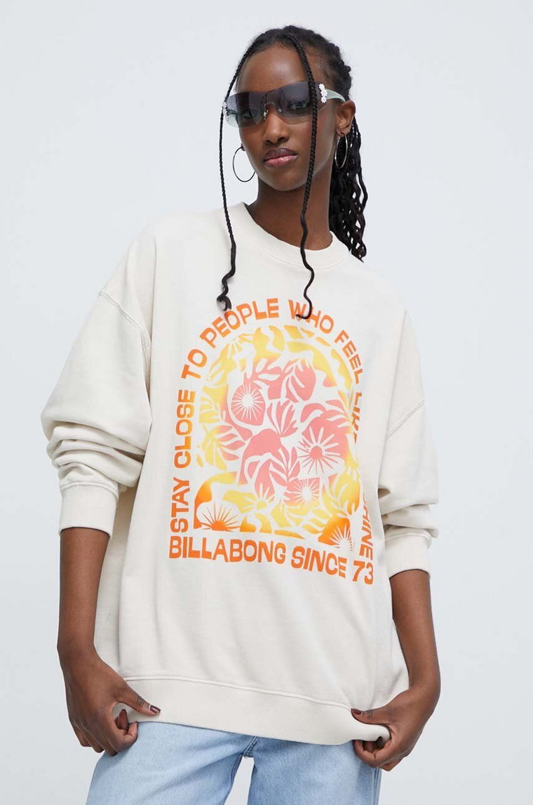 Billabong bluza damska kolor beżowy wzorzysta EBJFT00121