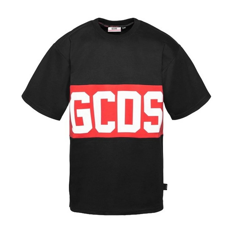 Czarna T-shirt z okrągłym dekoltem i Maxi Logo Gcds