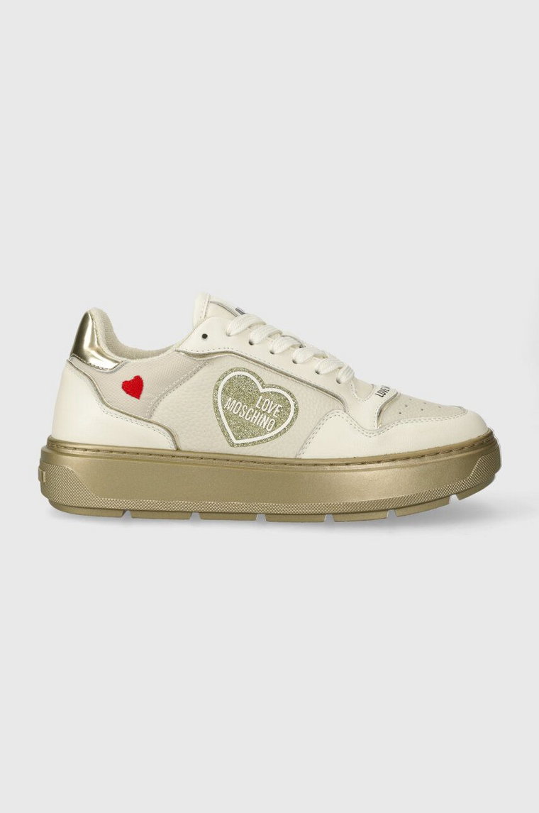 Love Moschino sneakersy skórzane kolor czarny JA15105G1HIA500A