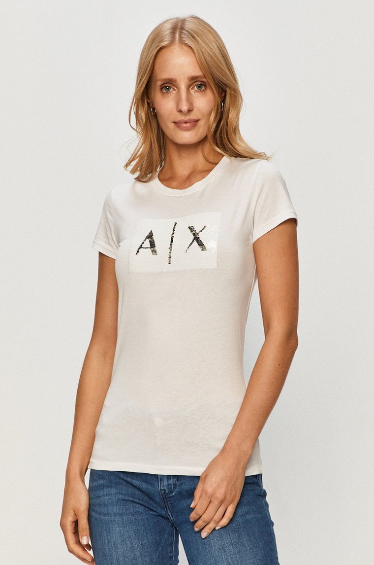 Armani Exchange t-shirt bawełniany kolor biały 8NYTDL YJ73Z