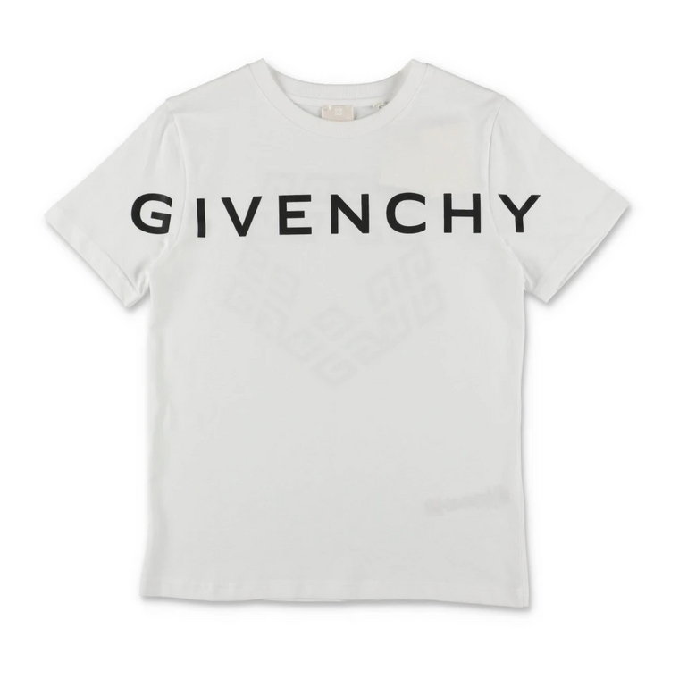 Biały Bawełniany Jersey Chłopięcy T-Shirt Givenchy