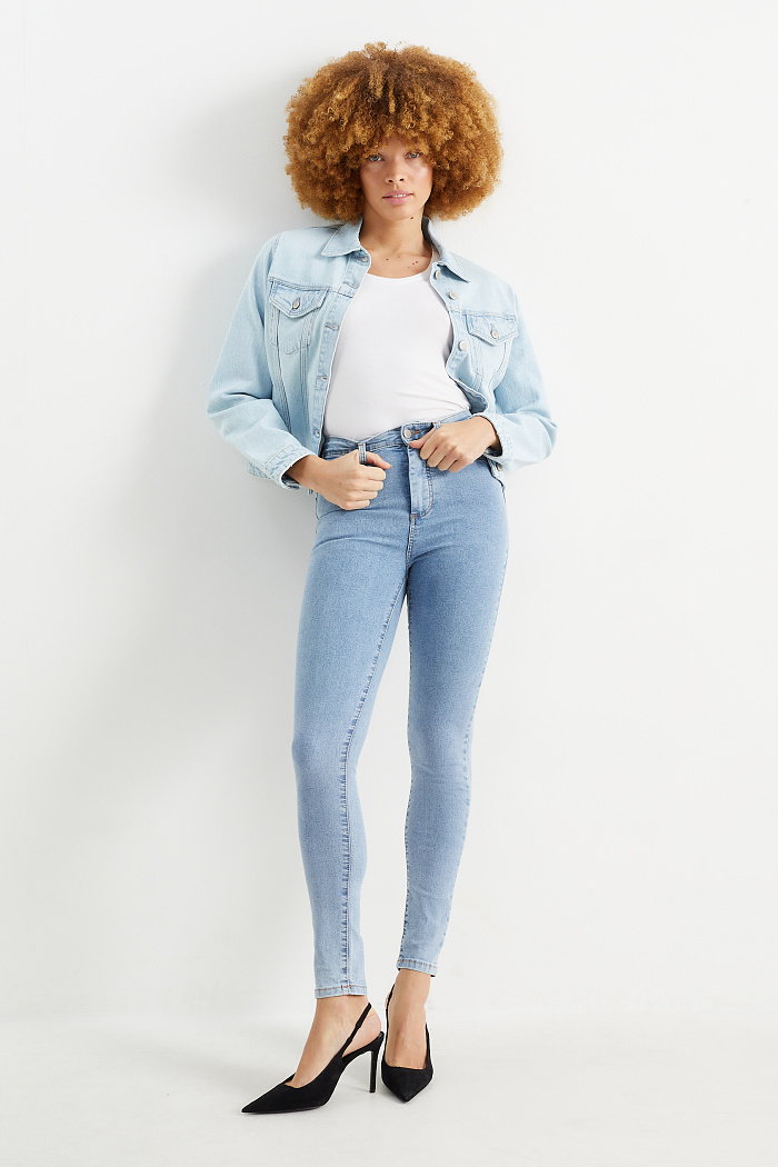 C&A Jegging jeans-wysoki stan-LYCRA, Niebieski, Rozmiar: 38