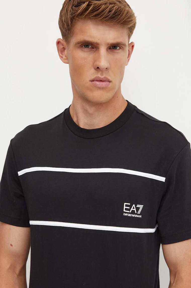 EA7 Emporio Armani t-shirt bawełniany męski kolor czarny z nadrukiem PJTJZ.6DPT47