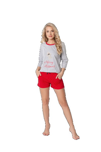 Aruelle Cookie Short Grey-Red piżama damska