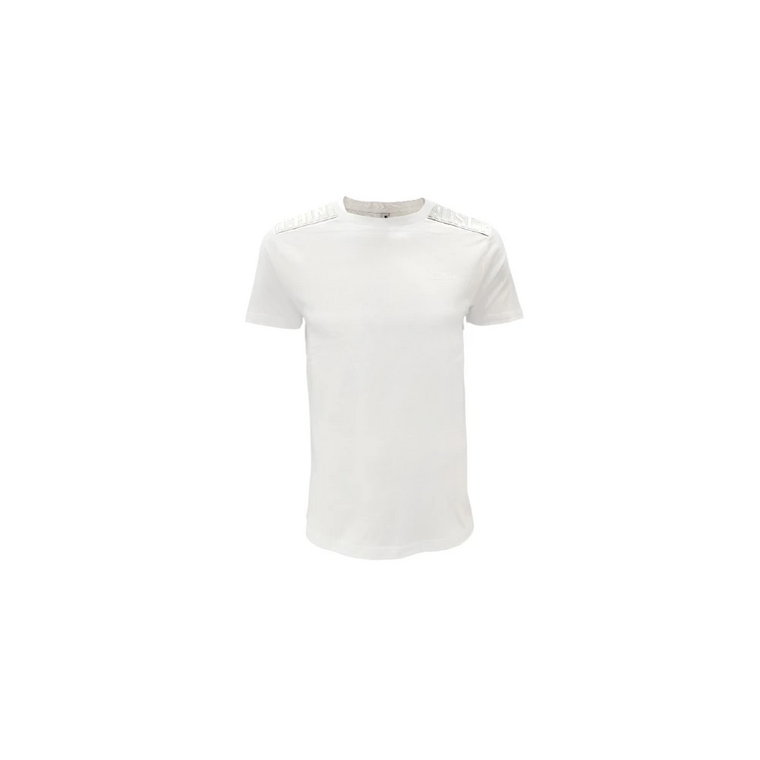 Biała Bawełniana Koszulka z Gumowymi Literami Moschino