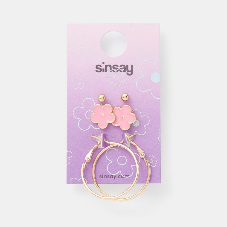 Sinsay - Kolczyki 3 pack - Różowy