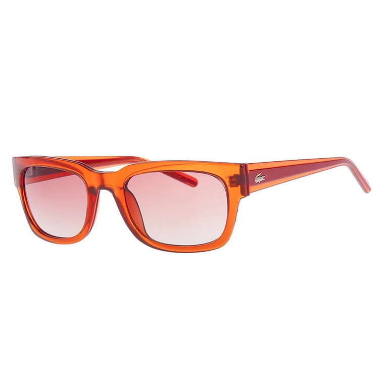 Czerwone prostokątne okulary przeciwsłoneczne dla kobiet Lacoste