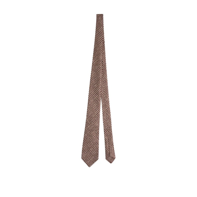 Jedwabny krawat w białe kropki Kiton