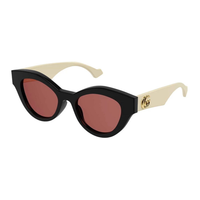 Czarne i Kremowe Okulary Przeciwsłoneczne w Stylu Cat Eye Gucci