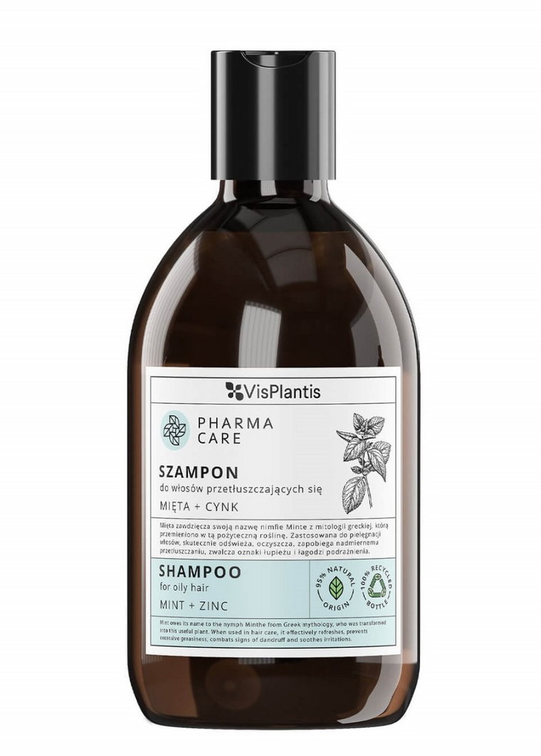 Vis Plantis Pharma Care Mięta + Cynk - Szampon do włosów przetłuszczających się 500 ml