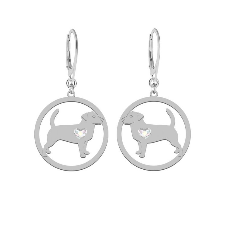 Kolczyki Jack Russell Terrier krótkowłosy serce GRAWER - MEJK Jewellery