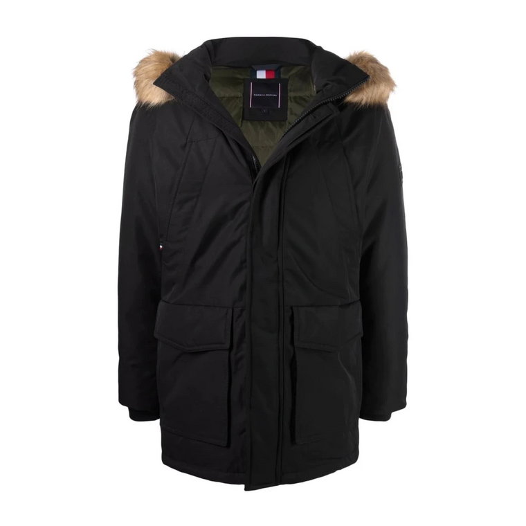 Czarna Kurtka Puchowa Parka Tommy Hilfiger