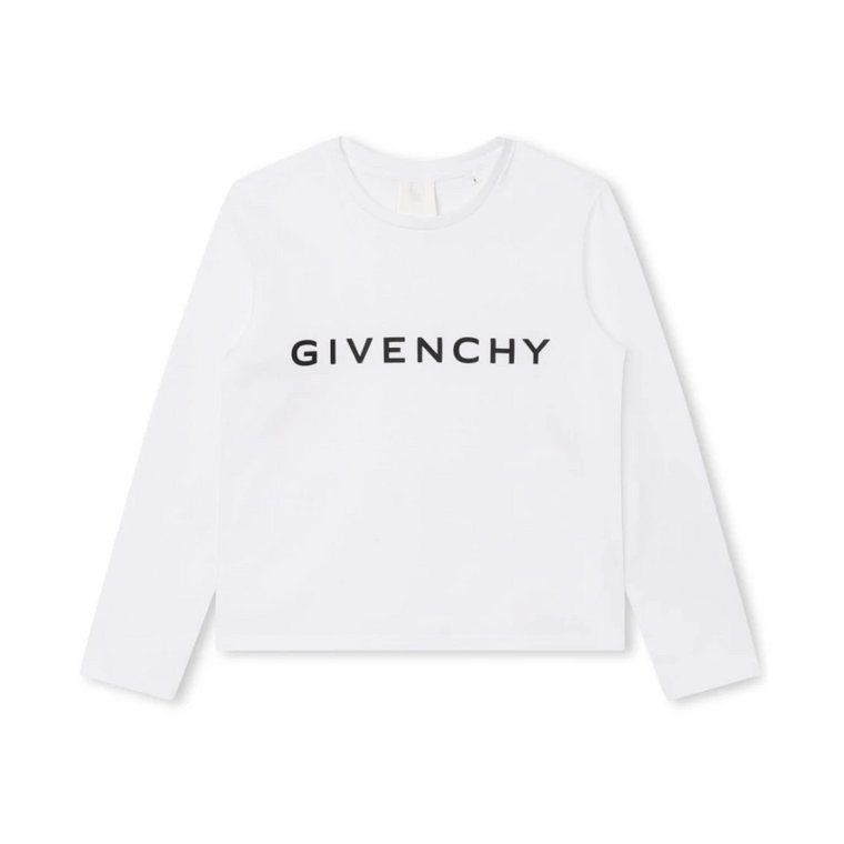 Biały Bawełniany T-shirt Chłopięcy z Jerseyu Givenchy