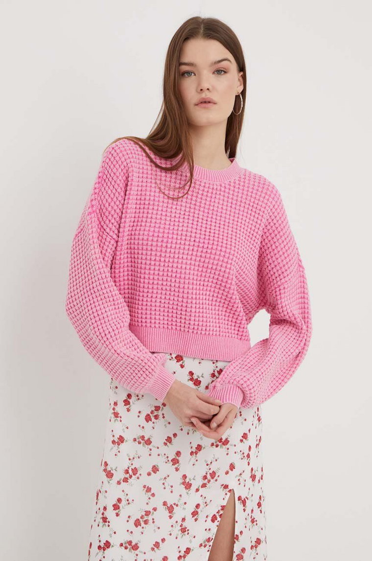 Hollister Co. sweter damski kolor różowy