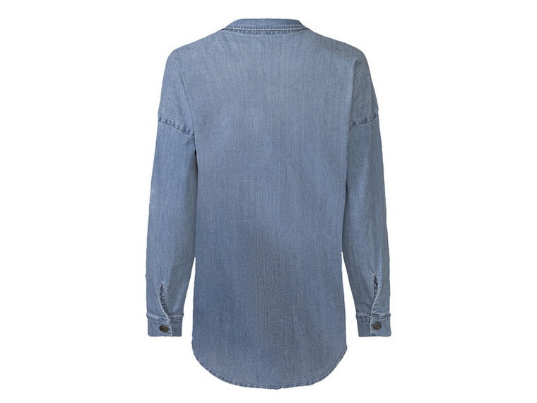 esmara Koszula wierzchnia jeansowa damska (34, Niebieski/biały)