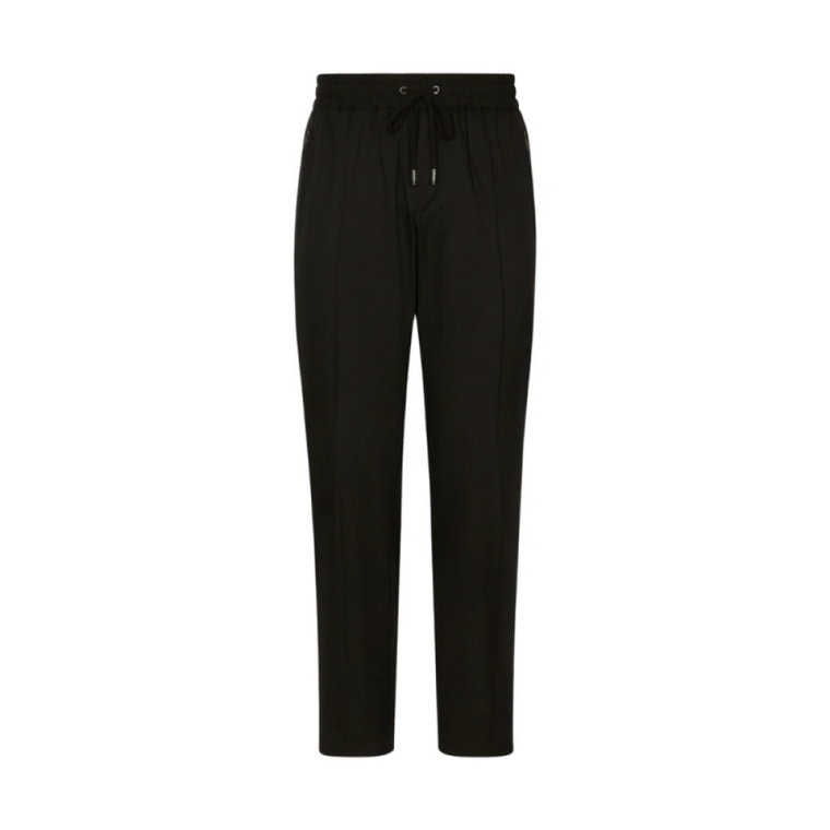 Czarne lekkie spodnie do joggingu z nylonu Dolce & Gabbana