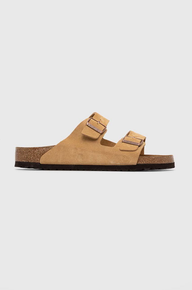 Birkenstock klapki zamszowe Arizona męskie kolor beżowy 1026190