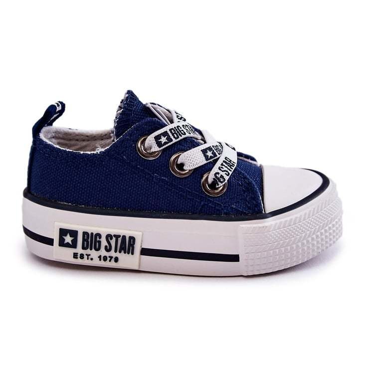 BIG STAR SHOES Dziecięce Materiałowe Trampki Big Star KK374050 Granatowe