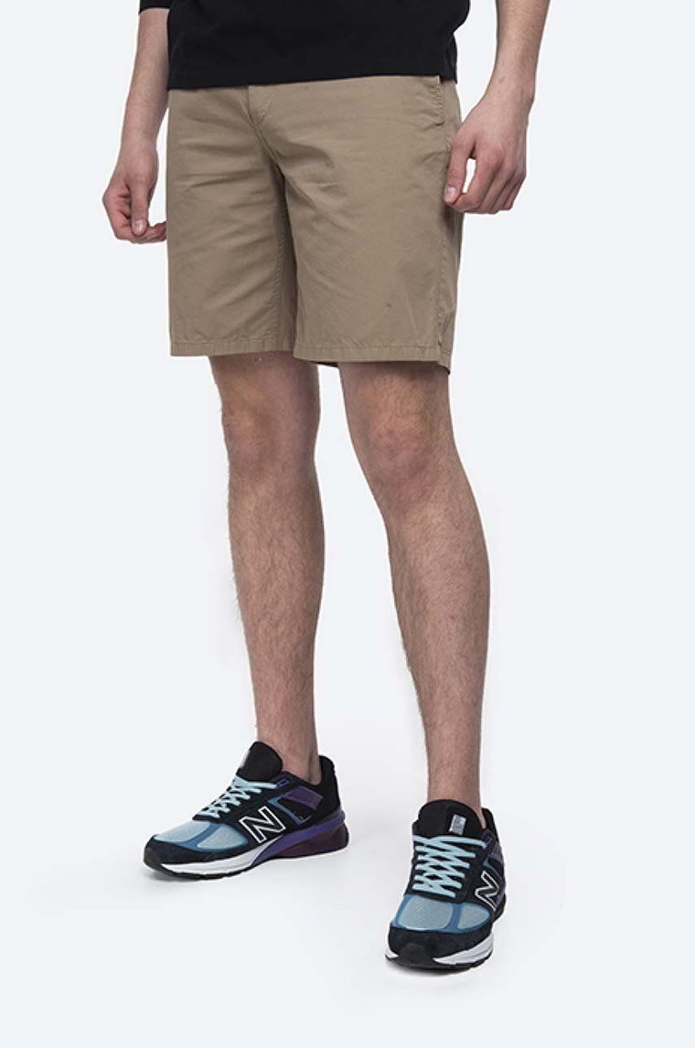 Norse Projects szorty bawełniane Aros Light Twill Shorts kolor brązowy N35.0237.0966-0966