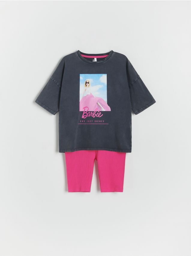 Reserved - Dwuczęściowa piżama Barbie - fuksja
