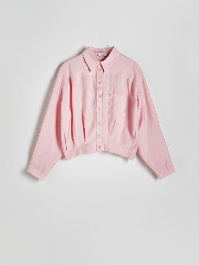 Reserved - Koszula z wiskozy - pastelowy róż